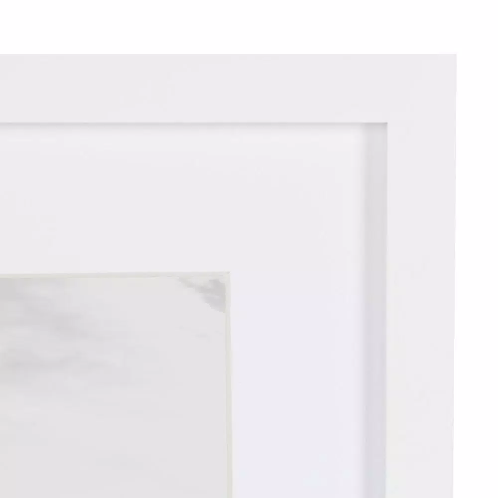 DesignOvation Gallery Wood Photo Frame Set, White Satin Finish, Matted to 5x7 in. (Set of 4)