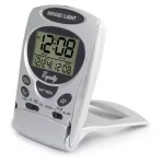 Equity by La Crosse Fold-Up Digital 2.70 in. LCD Travel Alarm Clock with Nap Timer and Backlight, Silver thumbnail 3