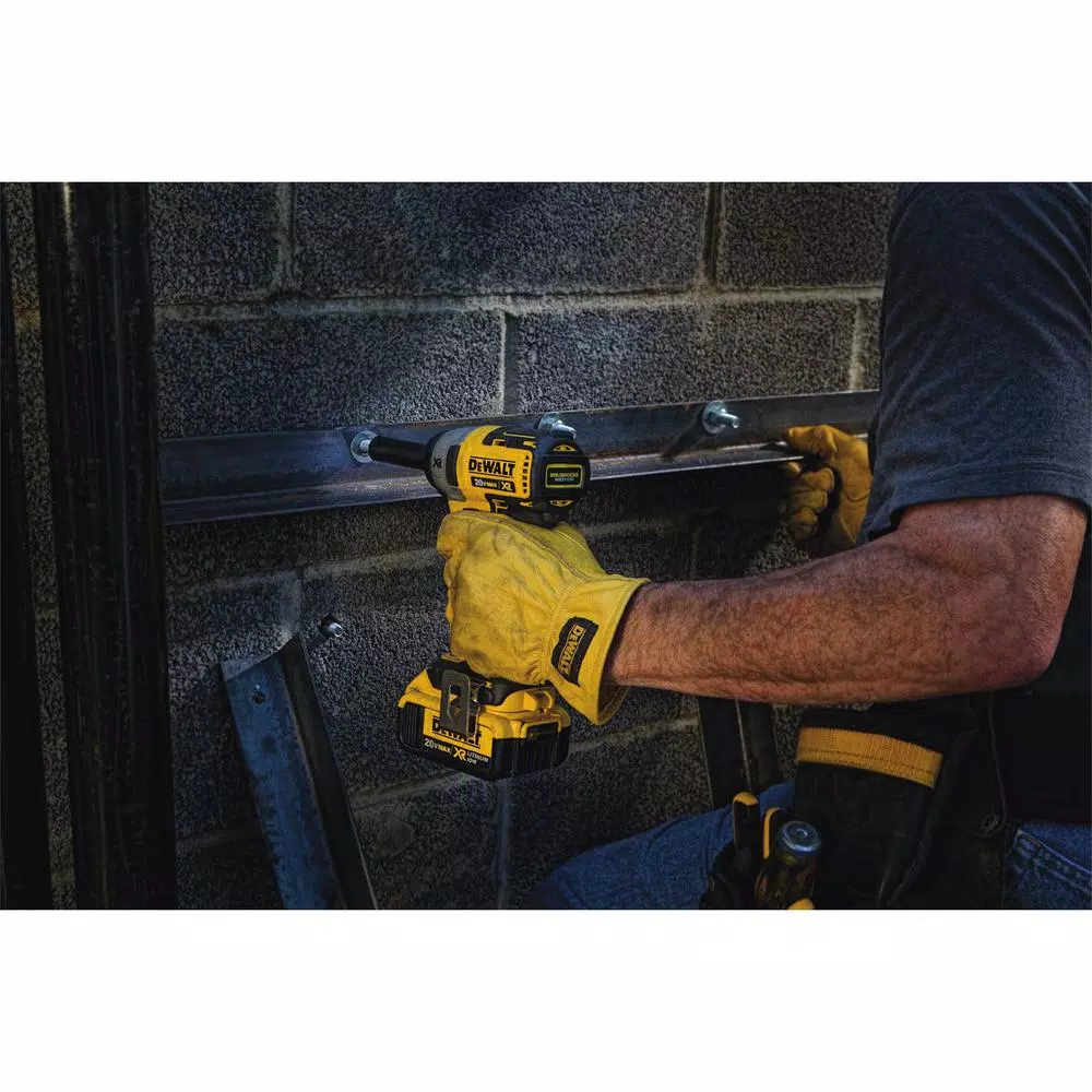 DEWALT 20V MAX XR Brushless 3/8 in. Compact Impact Wrench Kit with (2) 4.0 Ah Batteries & Socket Set