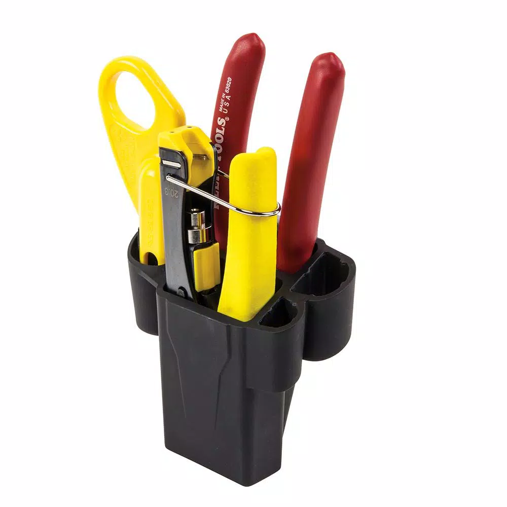 Klein Tools Coaxial Installation Tool Set with Molded Hip Pouch for RG56, RG59, RG6, RG6Q Cables
