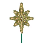 Northlight 21 in. Gold Tinsel Star of Bethlehem Christmas Tree Topper with Clear Mini Lights thumbnail 2