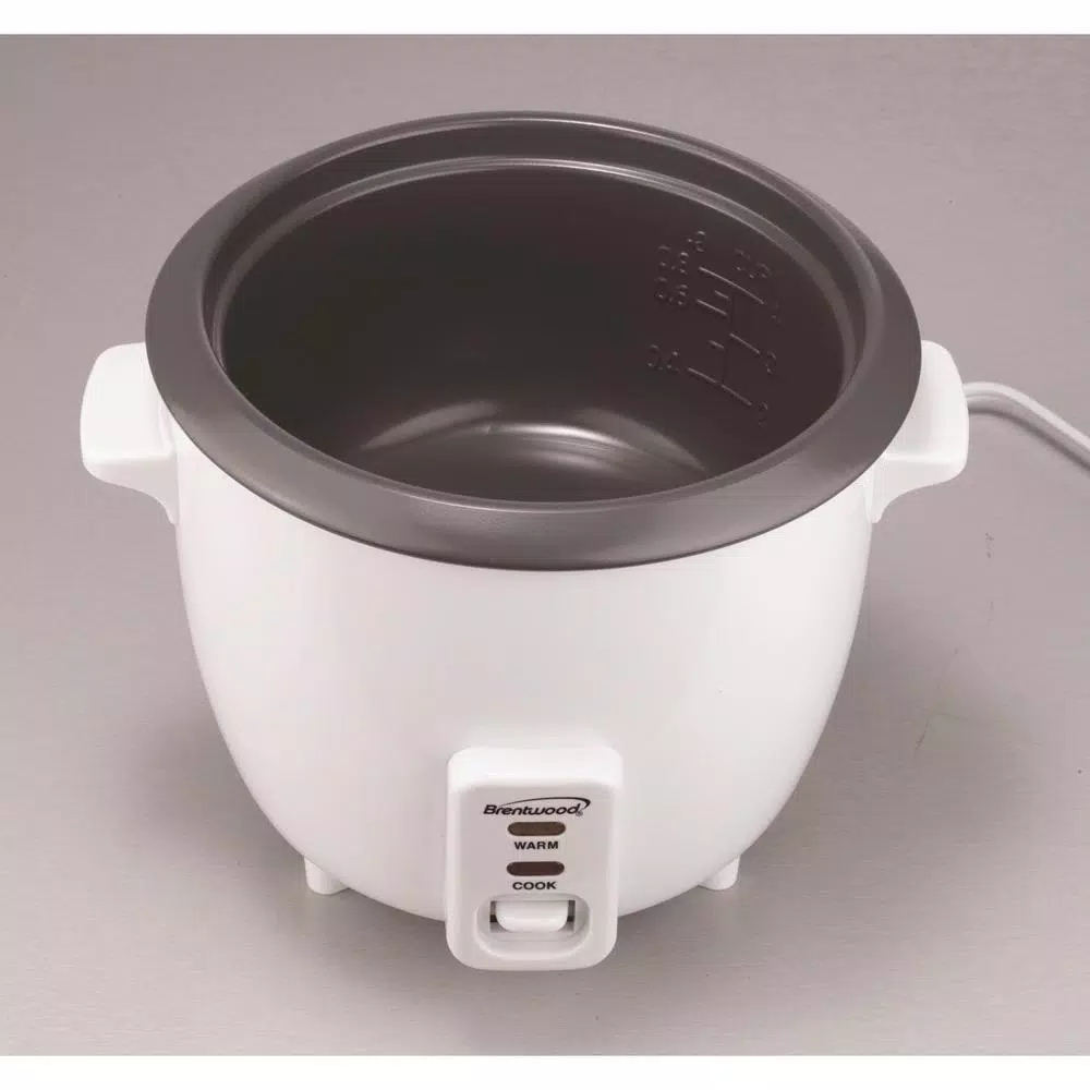 Brentwood 10-Cup White Steam Rice Cooker and Vegetable Steamer, 700W