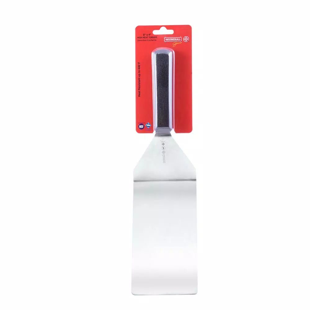 Mundial 5681HH 8x3-Inch Perforated Stainless Steel Turner, Black