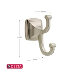 Delta Amaya Double Towel and Robe Hook in Brushed Nickel thumbnail 4