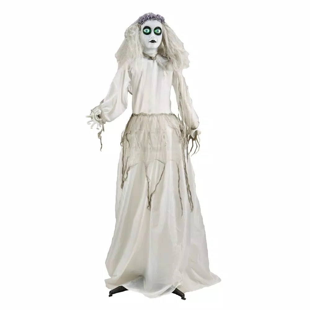 Unbranded 63 in. Animated Standing Zombie Bride Halloween Decoration