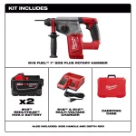 Milwaukee M18 FUEL 1 in. SDS-Plus Rotary Hammer Kit with (2) 9.0 Ah Batteries and Rapid Charger thumbnail 2