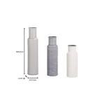 Home Decorators Collection Ceramic Decorative Vases, Set of 3, Stone Grey, Shadow Grey and White thumbnail 2