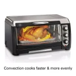 Hamilton Beach 6-Slice Convection Toaster Oven with Bake, Broil, and Toast Settings - Black thumbnail 2