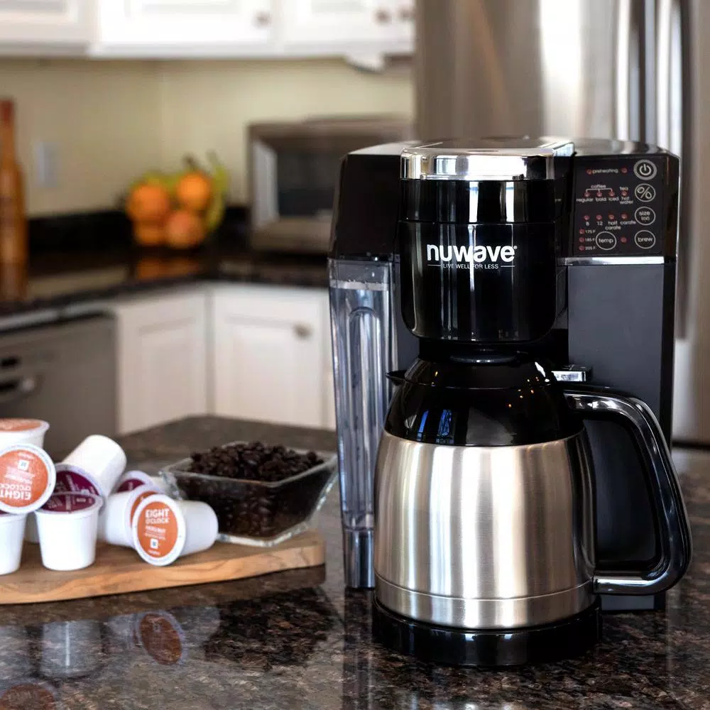 NuWave Bruhub Stainless Steel Single Serve & Carafe Drip Coffee Maker