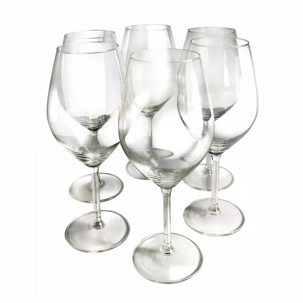 Epicureanist Illuminati White Wine Glasses, Lead-Free Crystal, Set of 6