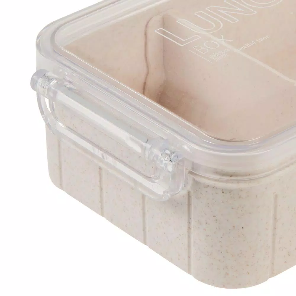 Kitchen Details Simplify Eco-Friendly Natural Plant Fiber Lunch Box Set, 2 Pack, Beige