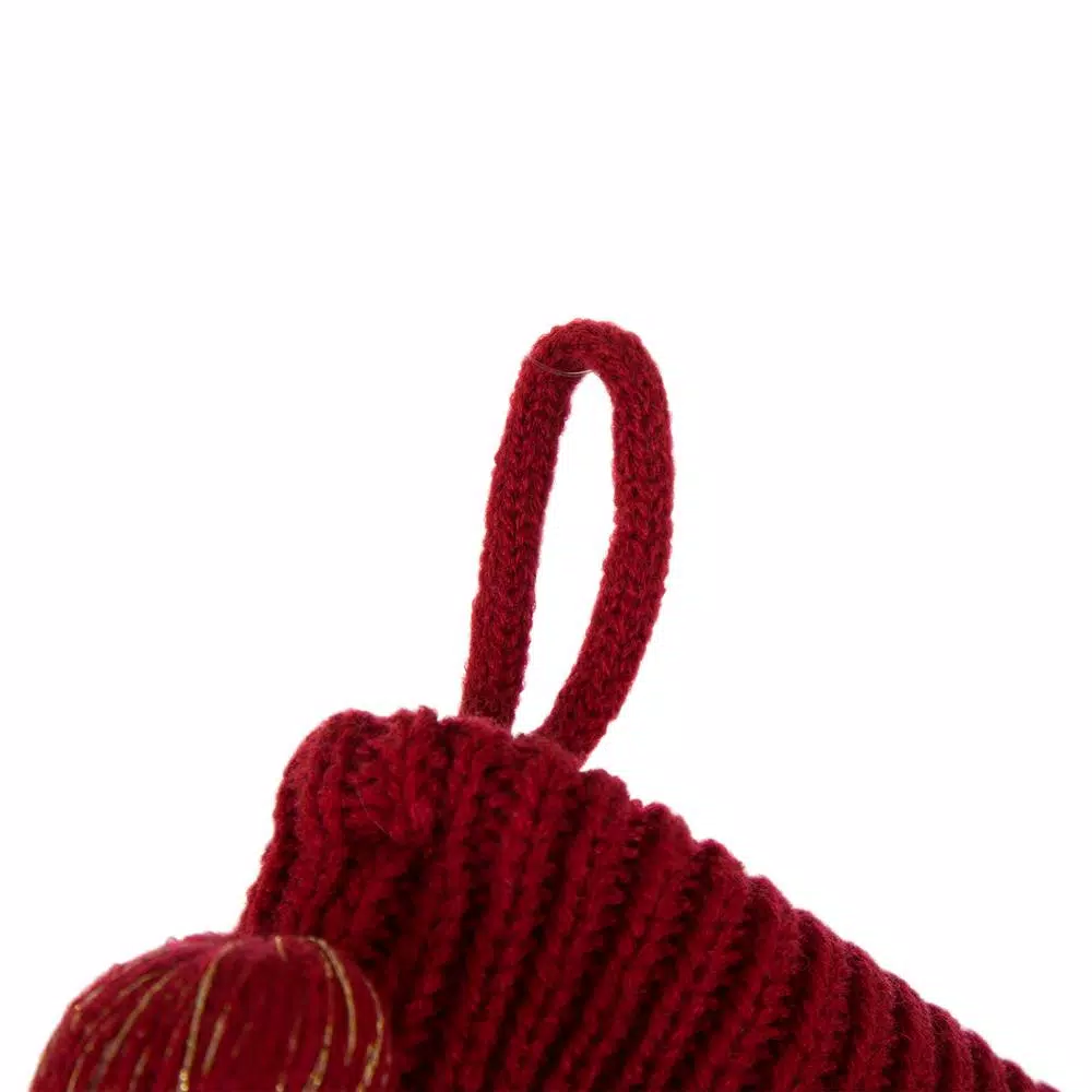 Glitzhome 24 in. Red Knitted Acrylic Snowflake Christmas Stocking (2-Pack)
