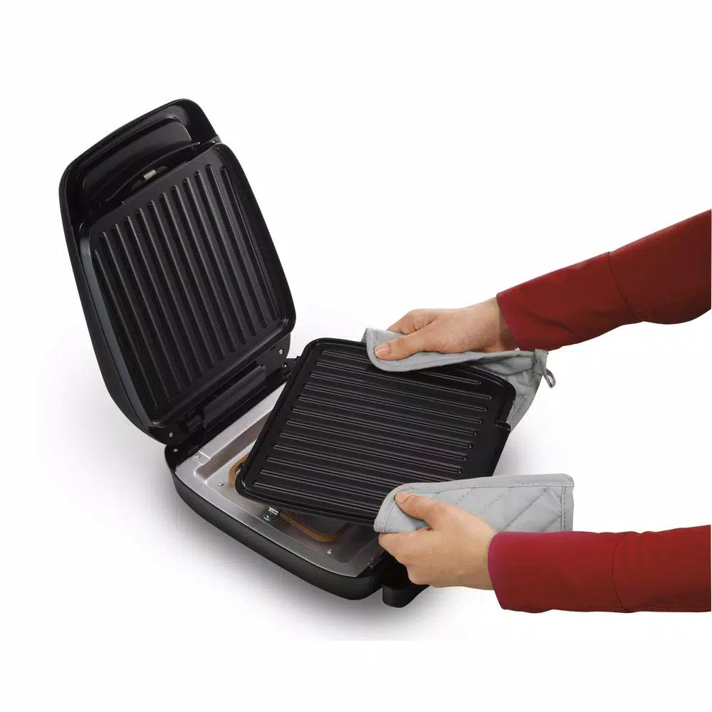 Hamilton Beach Indoor Contact Grill with 60 sq. in. Nonstick Removable Cooking Plates, Black
