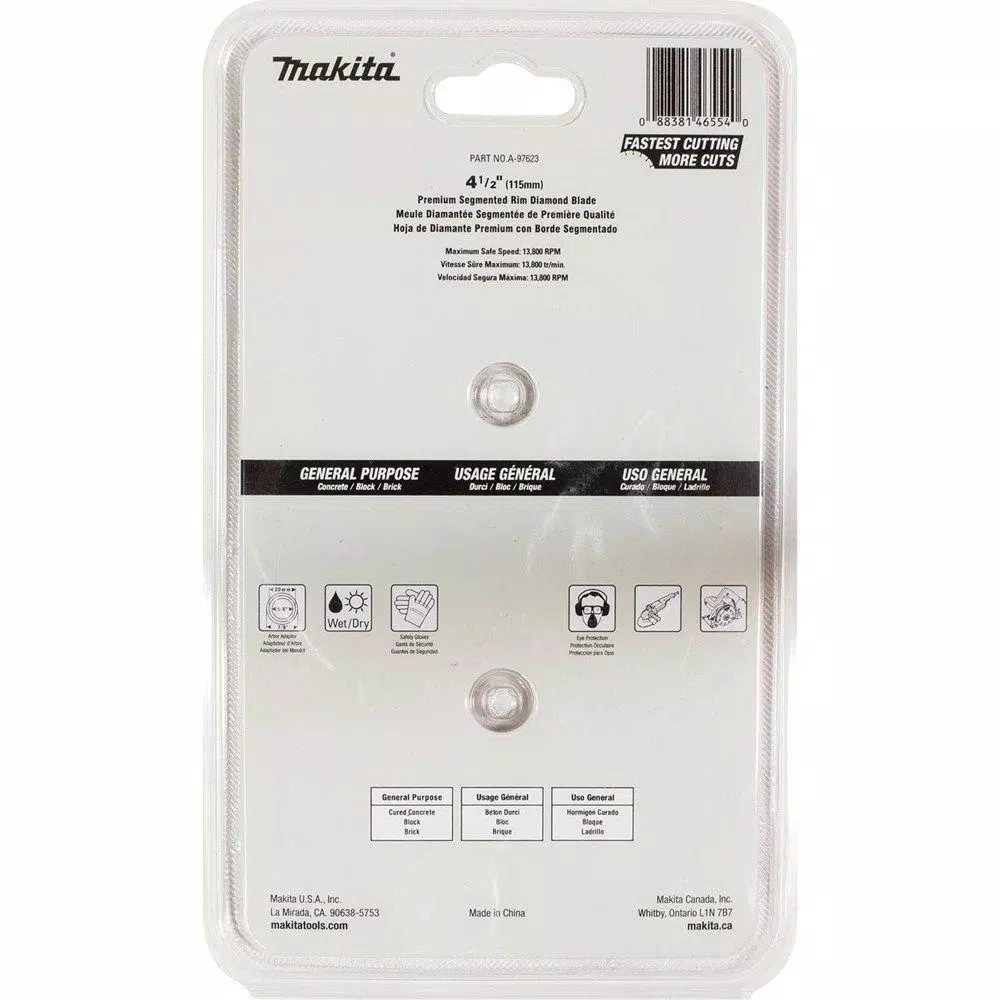 Makita 4-1/2 in. Segmented Rim Diamond Blade, 2-Pack