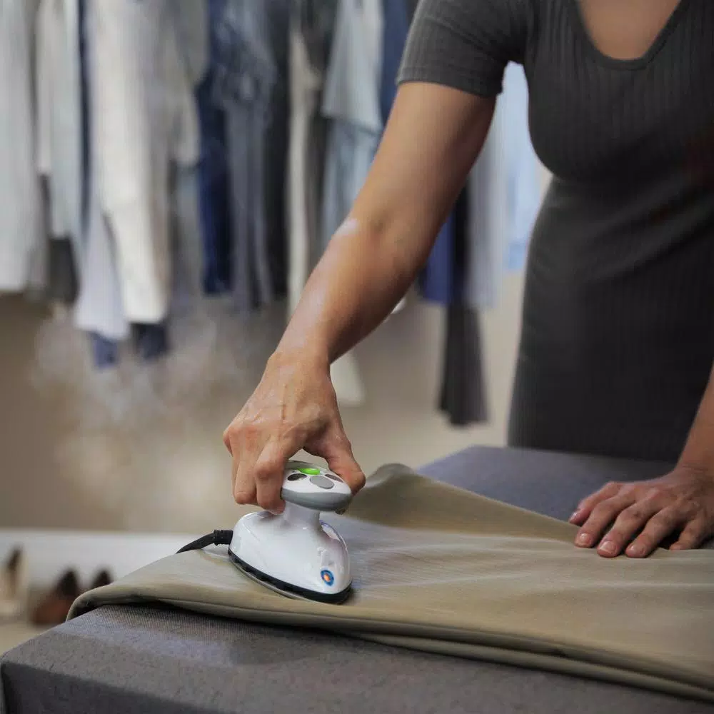 SteamFast SF-717 Mini Steam Iron with Dual Voltage and Travel Bag, Non-Stick Soleplate