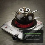Ovente 1000W Electric Infrared Single Burner Cooktop, Silver Ceramic Glass Hot Plate thumbnail 5
