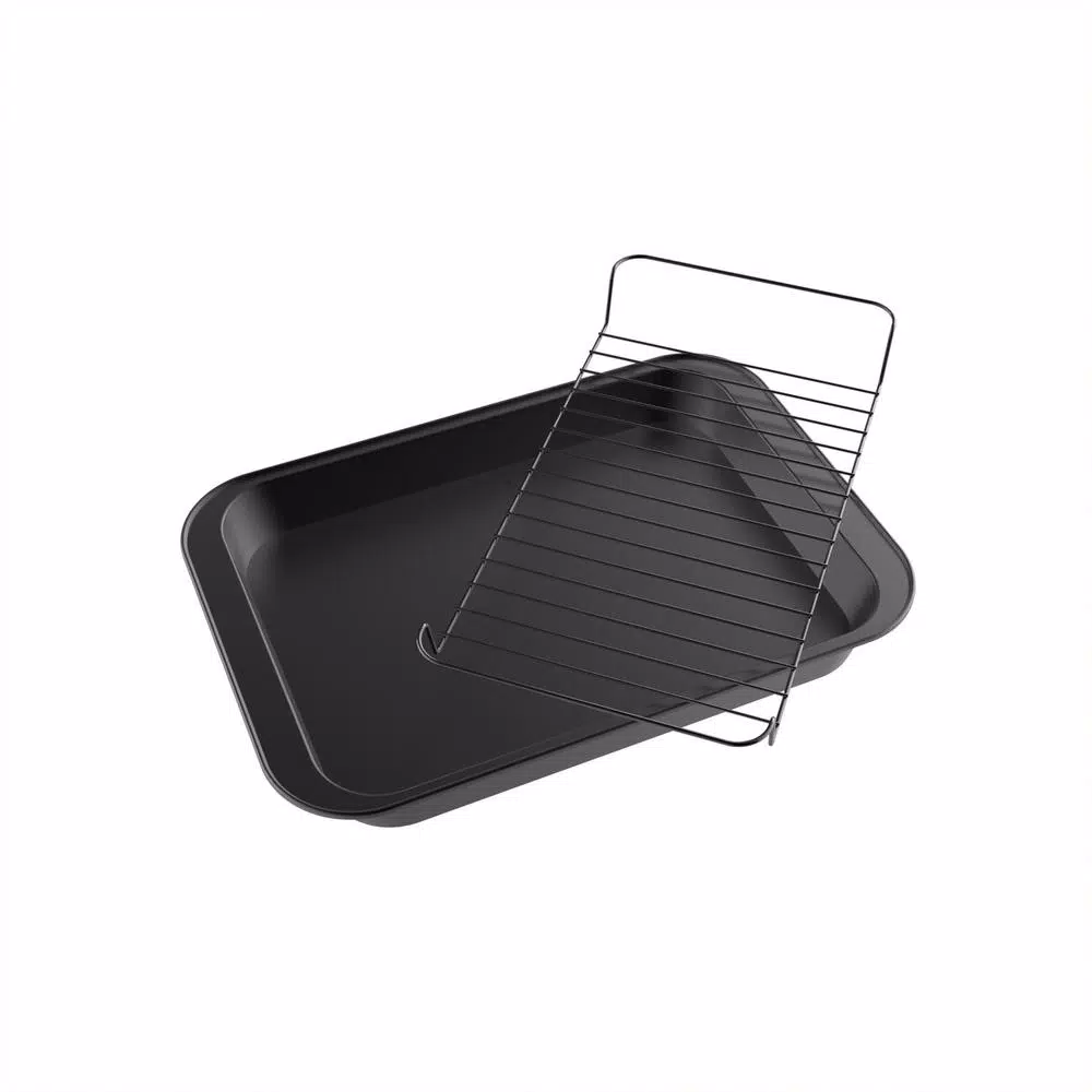 Classic Cuisine Nonstick Carbon Steel Roasting Pan Set with Removable Wire Rack, 2-Piece