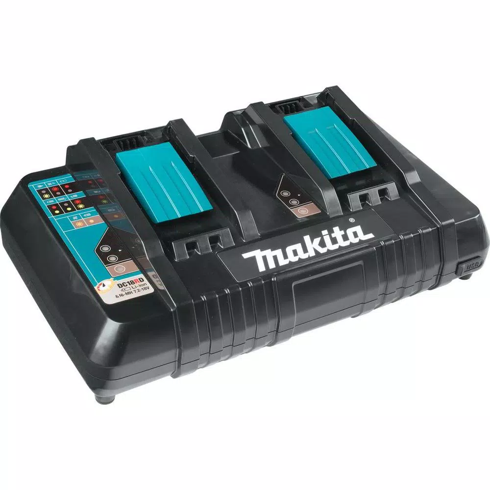 Makita 36V Max LXT Brushless Cordless Blower Kit with (4) 5.0 Ah Batteries and Dual Port Rapid Charger