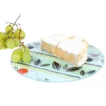 Creative Home 8 in. Round Tempered Glass Trivet with Flower Pattern thumbnail 3