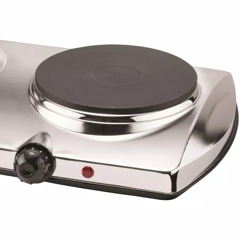 Brentwood Appliances 1440W 2-Burner Silver Electric Hot Plate