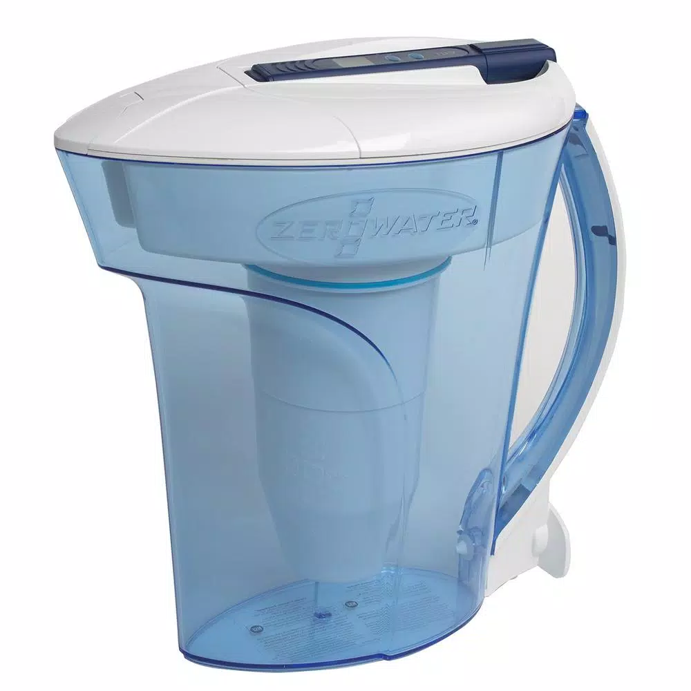 Zero Water ZeroWater 10-Cup Ready Pour Water Filtration Pitcher with 5-Stage Filter and Water Quality Meter