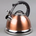 Creative Home Camille 3.0 Qt. Stainless Steel Whistling Tea Kettle with Aluminum Capsulated Bottom, Metallic Copper thumbnail 4