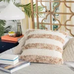 Safavieh Looped & Weaved Striped Throw Pillow, 20 x 20 in., Eggshell Blend thumbnail 1
