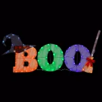 National Tree Company 23 in. BOO Halloween Sign with 80 LED Lights, Colorful Witch Theme Decor thumbnail 1
