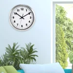 La Crosse Technology 10 in. Silver Metal Analog Wall Clock with White Dial and Glass Lens thumbnail 1