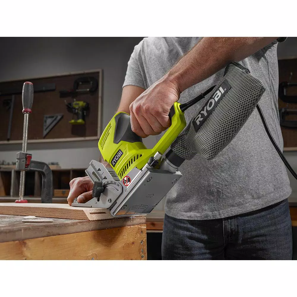 RYOBI 6 Amp Corded Biscuit Joiner Kit with Dust Collection Bag