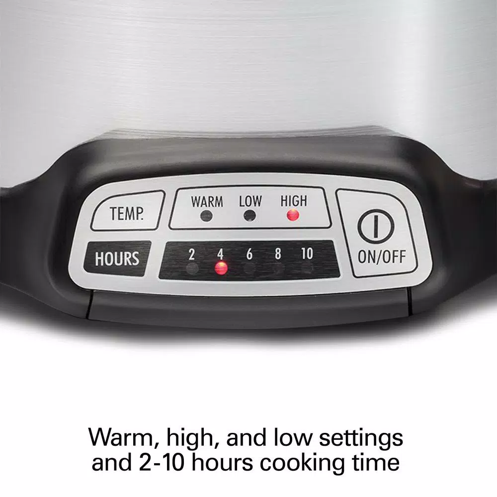 Hamilton Beach 4 Qt. Stainless Steel Programmable Slow Cooker with Built-In Timer