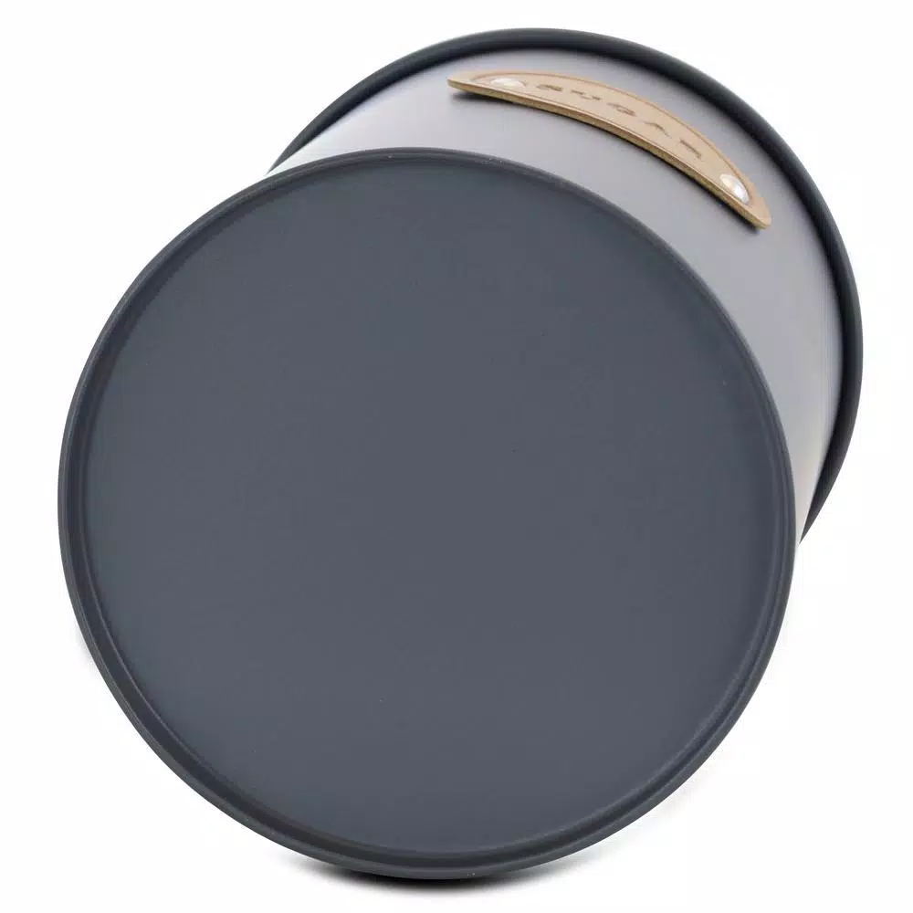MegaChef 5-Piece Metal Kitchen Canister Set with Lids, Gray