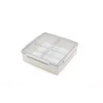 Lustroware Lusroware Modular Plastic Serving Tray with Lids, Rectangular Food Organizer, White thumbnail 1