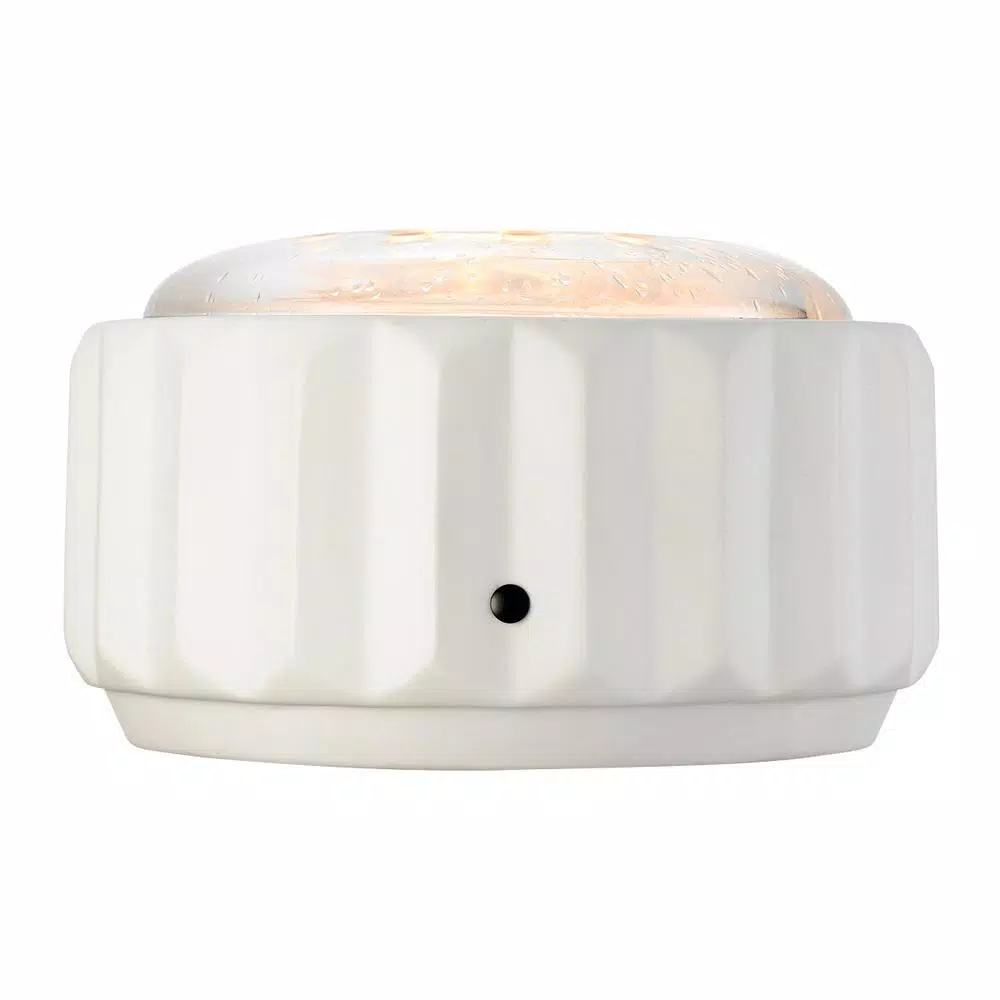 Serene House Axis White Porcelain Ultrasonic Oil Diffuser with Bluetooth Speaker and LED Lights