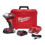 Milwaukee M18 3/8 in. Compact Cordless Impact Wrench Kit with (2) 1.5 Ah Batteries, Charger, and Hard Case thumbnail 1