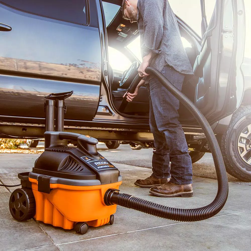 RIDGID 4 Gal. 5.0-Peak HP Portable Wet/Dry Shop Vacuum with Hose and Accessories