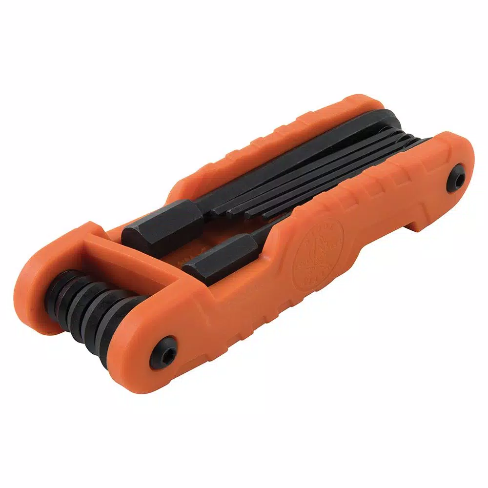 Klein Tools Pro Folding Hex Key Set, 11-Piece SAE Extended Reach