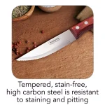 Tramontina Porterhouse 5-Piece Steak Knife Set with Hardwood Counter Block thumbnail 2