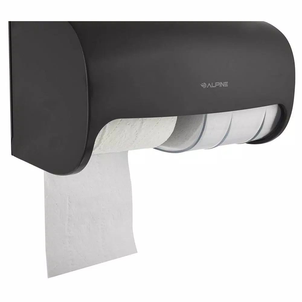 Alpine Industries Double Roll Toilet Paper Dispenser, Gray ABS Plastic