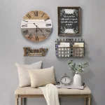 Stratton Home Decor 21" Winston Rustic Wall Clock with Wood Grain Face thumbnail 3