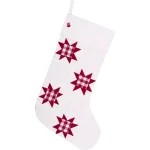 VHC Brands Emmie Farmhouse Christmas Decor 20 in. Red and White Check Cotton Patch Stocking thumbnail 1