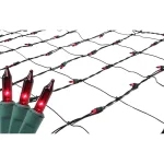 Northlight 4 ft. x 6 ft. Red Mini Net Style Christmas Lights with Green Wire, 150 Bulbs thumbnail 1