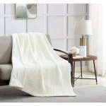 Unbranded MHF Home Quilted Braided Velvet Throw Blanket - White, 50 x 60 in thumbnail 1