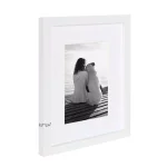 DesignOvation Gallery Wood Photo Frame Set, White Satin Finish, Matted to 5x7 in. (Set of 4) thumbnail 3