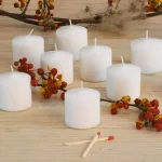 LUMABASE 72-Count White Unscented Votive Candles, 10-Hour Burn Time, Paraffin Wax thumbnail 3