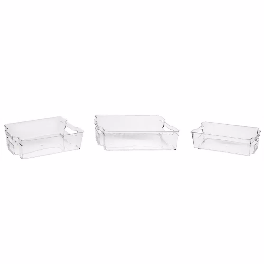 Cook Pro Large Plastic Refrigerator and Freezer Organizer Bin with Built-in Handles