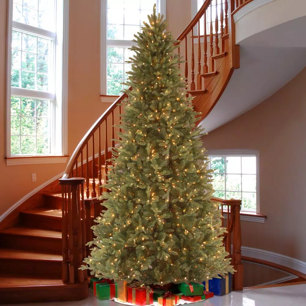 National Tree Company 9 ft. Tiffany Fir Slim Artificial Christmas Tree with 800 Clear Lights