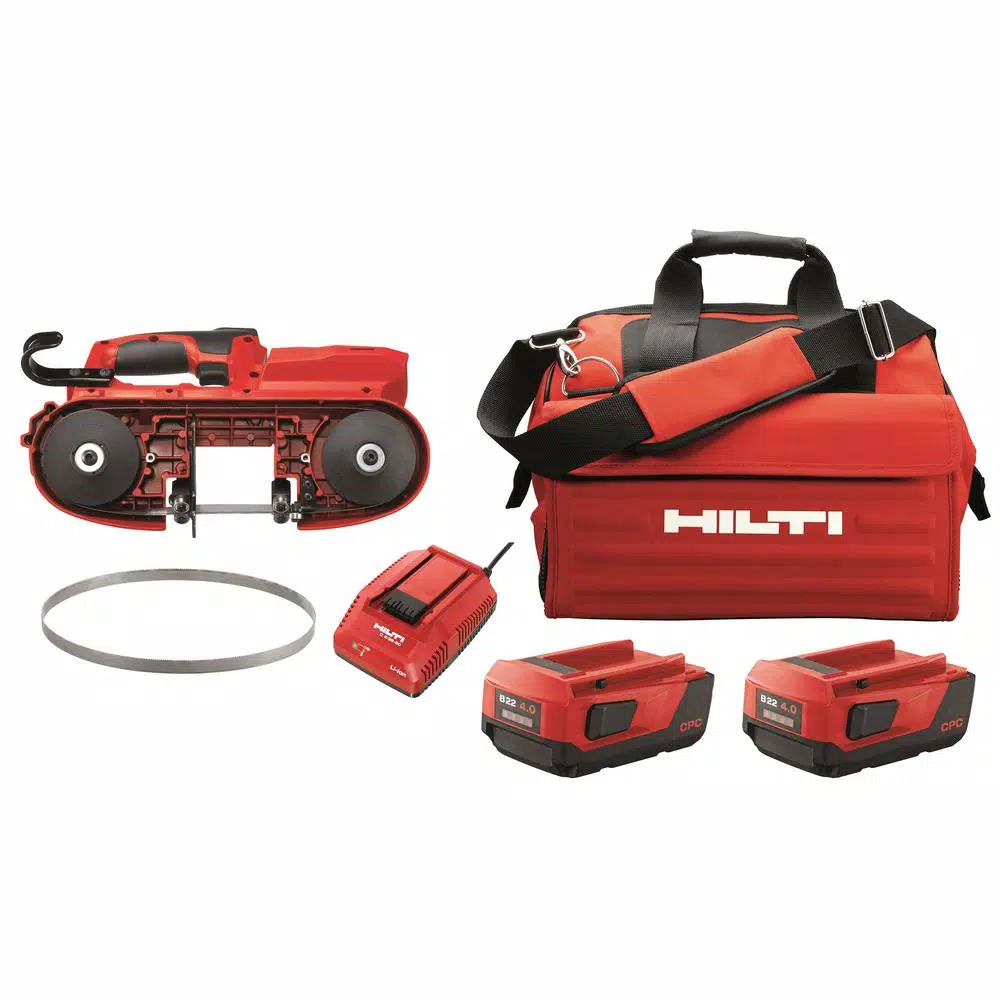 Hilti 22V SB 4 Cordless Band Saw Kit with Two 4.0 Ah Batteries, Charger, and Bag