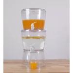 Basicwise Stackable 1.4 Gal. Juice and Water Beverage Dispenser with Stand, Clear thumbnail 2