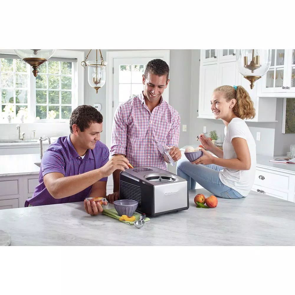 Cuisinart 1.5 Qt. Ice Cream and Gelato Maker with Compressor and Touchpad Controls, Black/Silver